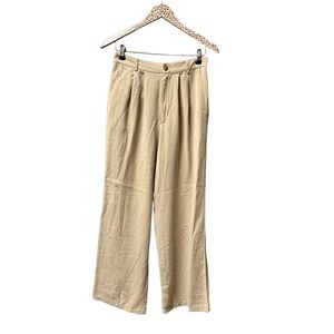Reformation Mason Wide Leg Pants Trousers Tencel Lyocell Khaki Tan 6 Short